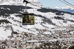 Gondolas Prints: Skilift in Megeve, Haute Savoie, French Alps, France, Europe