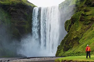 Waterfall Prints: Skogafoss waterfall, Southern Region, Iceland, Polar Regions