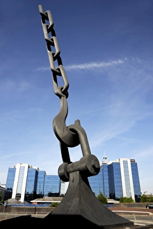 Manchester Prints: Sky Hook sculpture, Trafford Park, Manchester, England, United Kingdom, Europe