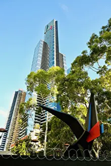 Melbourne Prints: Skydeck building and modern sculpture