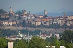 Lombardy Prints: Skyline, Bergamo, Lombardy, Italy, Europe