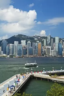 Images Dated 7th July 2009: Skyline of Central, Hong Kong Island, from Victoria Harbour, Hong Kong, China, Asia
