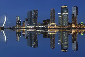 South Holland Prints: Skyline with Erasmus Bridge, World Port Center, Hotel New York and Montevideo Building