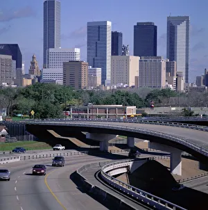 Roads Prints: Skyline of Houston