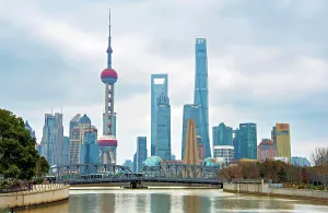 Economy Prints: Skyline of Lujiazui viewed from Suzhou Creek