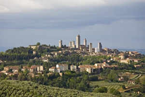 Siena Prints: Skyline of medieval towers, San Gimignano