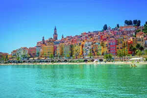 Resort Gallery: Skyline of Menton, Alpes-Maritimes, Cote d Azur, Provence, French Riviera, France