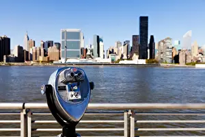 East River Prints: Skyline of Midtown Manhattan seen from the East River showing the Chrysler Building