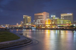 Typically Japanese Gallery: Skyline of Naha at dusk, Okinawa, Japan, Asia