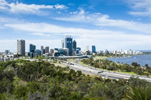 The skyline of Perth, Western Australia, Australia, Pacific