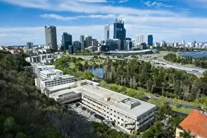 Images Dated 9th October 2008: The skyline of Perth, Western Australia, Australia, Pacific