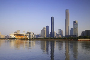 Far Eastern Prints: Skyline of Tianhe, Guangzhou, Guangdong, China, Asia
