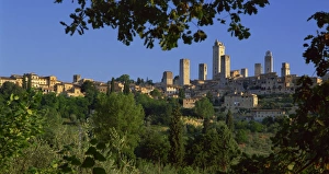San Gimignano Prints: Skyline viewed from the southeast, San Gimignano, Tuscany, Italy, Europe