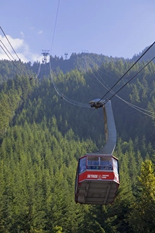 Vancouver Prints: Skyride cable car up to the top of Grouse Mountain, Vancouver, British Columbia