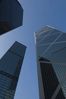 Geometric Shape Prints: Skyscrapers, Bank of China Building on the right, Central, Hong Kong, China, Asia