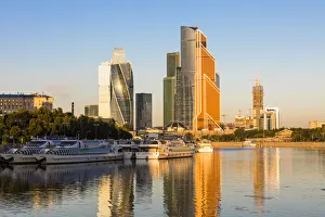 Typically Russian Prints: Skyscrapers in business center of Presnensky District, beside the Moscow River, Moscow