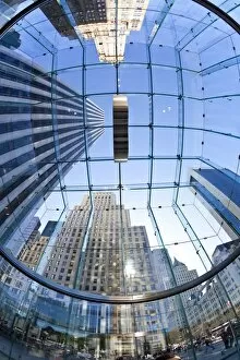 Images Dated 19th October 2009: Skyscrapers of Fifth Avenue viewed from below through a glass roofed ceiling