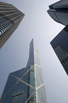Skyscrapers, left to right, Cheung Kong Centre, Bank of China Tower and Citibank Tower
