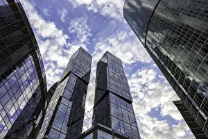 Business District Prints: Skyscrapers of the Modern Moscow-City International business and finance development