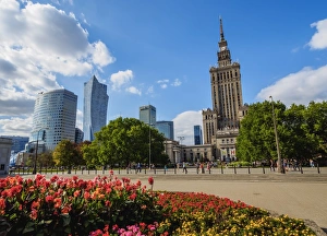 Warsaw Prints: Skyscrapers with Palace of Culture and Science, City Centre, Warsaw, Masovian Voivodeship