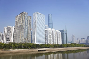 Guangzhou Prints: Skyscrapers in Zhujiang New Town area, Guangzhou, Guangdong, China, Asia