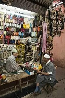 Images Dated 9th July 2009: Slippers, Medina Souk, Marrakech, Morocco, North Africa, Africa