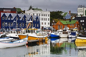 Torshavn Prints: Small boat harbor, Port of Torshavn, Faroe Islands (Faeroes), Kingdom of Denmark, Europe