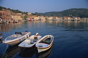 Gaios Prints: Small boats in the harbour at Gaios on Paxos