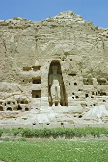 Small Buddha statue in cliff (since destroyed by the Taliban), Bamiyan, Afghanistan