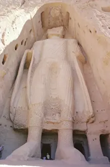 Small Buddha statue in cliff (since destroyed by the Taliban), Bamiyan, Afghanistan