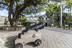 Cannon Prints: Small cannon in the courtyard in front of James Fort, built by the King of England