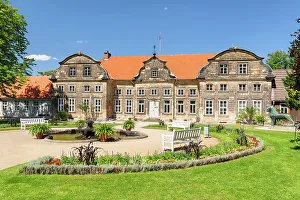 Water Fountain Prints: Small castle with terraced gardens, Blankenburg, Harz, Saxony-Anhalt, Germany, Europe