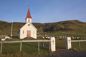 Small church near Dyrholaey (Vik), South Iceland, Iceland, Polar Regions