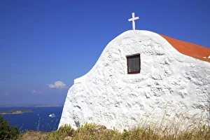 Greek Orthodox Prints: Small church, Patmos, Dodecanese, Greek Islands, Greece, Europe