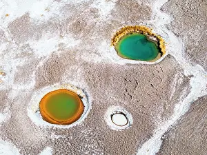 Destinations Prints: Small colorful lagoons, Ojos del Campo, Salar de Antofalla, Puna, Catamarca, Argentina