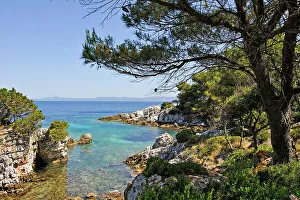 Southeast Europe Prints: Small creek at north of Prezba island, Lastovo island, Croatia, Southeast Europe