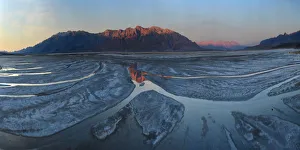 Small creeks flow into the salt flats, California, United States of America