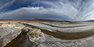Small creeks flow into the salt flats, California, United States of America