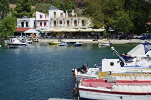 Sporades Prints: Small fishing harbour of Agnontas, Skopelos, Sporades Islands, Greek Islands
