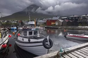 Images Dated 31st August 2008: Small fishing harbour at Leirvik, Eysturoy, Faroe Islands (Faroes), Denmark, Europe
