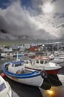 Images Dated 31st August 2008: Small fishing harbour at Leirvik, Eysturoy, Faroe Islands (Faroes), Denmark, Europe