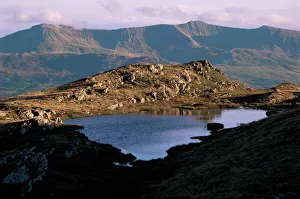 Images Dated 28th August 2008: Small lake (llyn) with Cadair Idris (Cader Idris) range behind