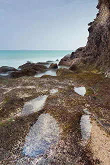 Tidal Pool Prints: Small pool on coastline at turtle beach
