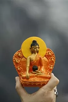 Images Dated 7th November 2007: Small statue of the Buddha, Saint-Gervais, Haute Savoie, France, Europe