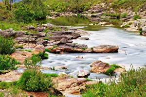 Minas Gerais State Prints: Small stream, Serra da Canastra, Minas Gerais, Brazil, South America