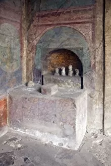 Images Dated 25th April 2010: Small temple in House of the Menander, Pompeii, UNESCO World Heritage Site