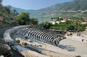 Ruined Gallery: Small theatre of Ancient Epidaurus (Epidavros), Argolis, Peloponnese, Greece, Europe