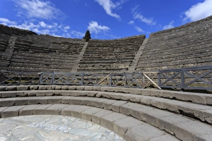 Theatres Prints: Small Theatre, Roman ruins of Pompeii, UNESCO World Heritage Site, Campania, Italy