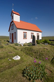 Images Dated 10th July 2009: Small traditional church at Grof, south Iceland, Iceland, Polar Regions