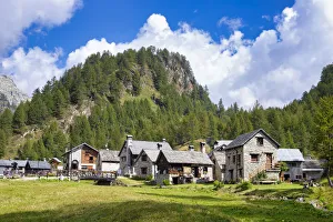 Piedmont Prints: The small village of Crampiolo, Alpe Devero, Domodossola, Piedmont, Italy, Europe